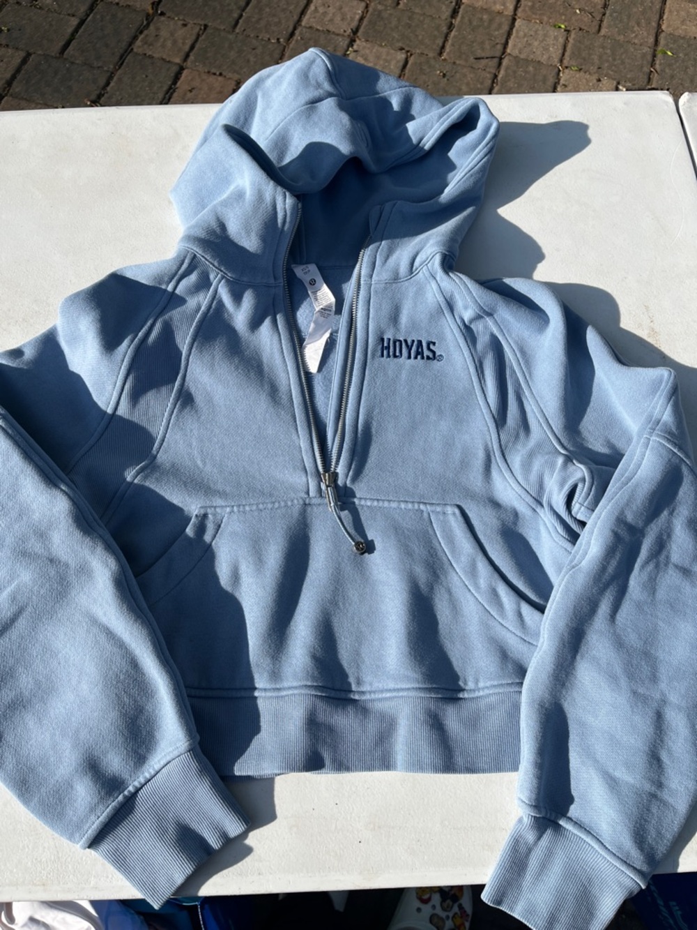 lululemon athletica Light Blue Zip-Up Hoodie with Embroidered Logo